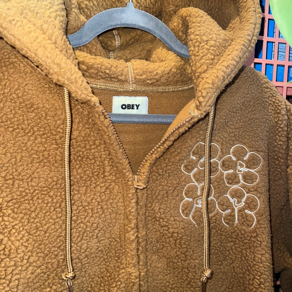 Women’s Obey fleece Chance Hooded Jacket. Size Small. NWT. - Picture 5 of 8